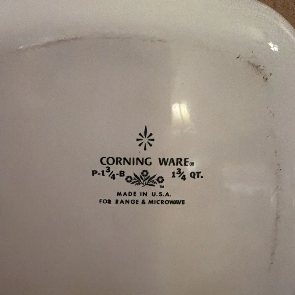 VTG CorningWare Saucepan P-1 3/4-B + Lid P-7-C + Handle P-10-HG Blue Cornflower!